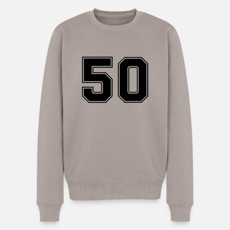 50 - Männer Premium Bio Pullover - Taupe