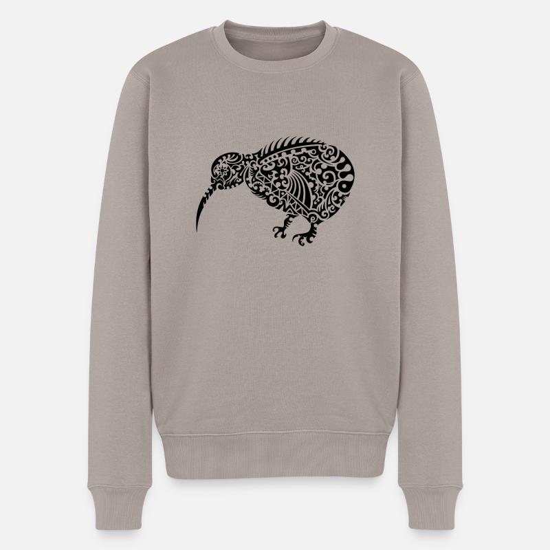 Kiwi Maori - Männer Premium Bio Pullover - Taupe