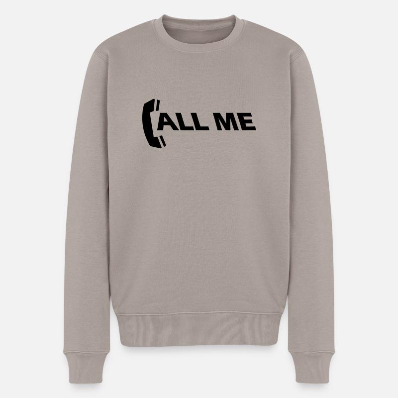 call_me_1c - Männer Premium Bio Pullover - Taupe
