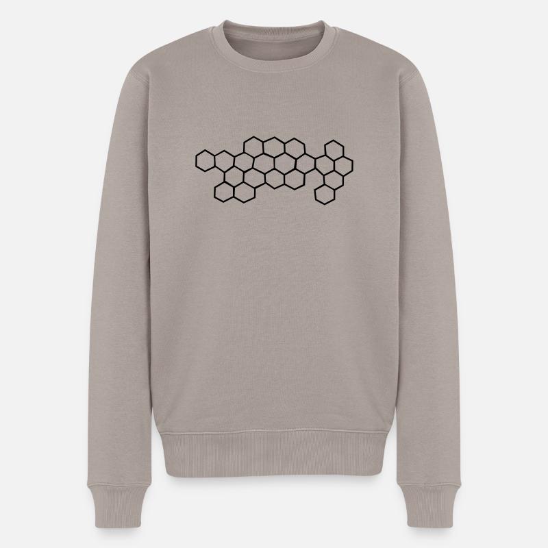 bienenwaben - Männer Premium Bio Pullover - Taupe