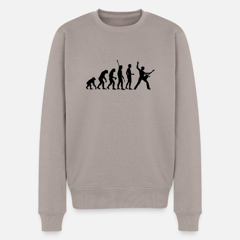 evolution_rocks_b_1c - Männer Premium Bio Pullover - Taupe