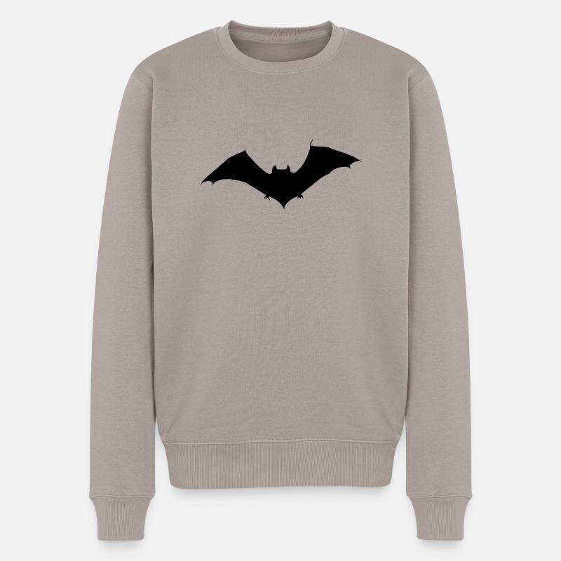 Fledermaus - Männer Premium Bio Pullover - Taupe