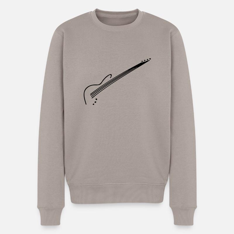E-Bass - Männer Premium Bio Pullover - Taupe