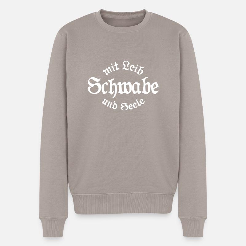 Schwabe mit Leib und Seele - Männer Premium Bio Pullover - Taupe