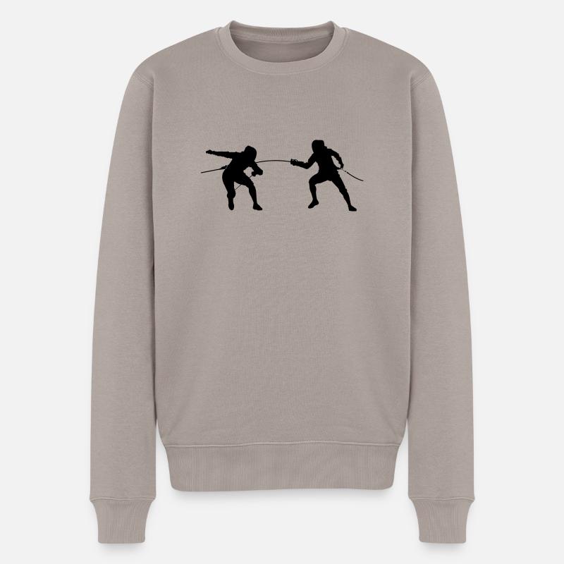 Fechten Fechten - Männer Premium Bio Pullover - Taupe