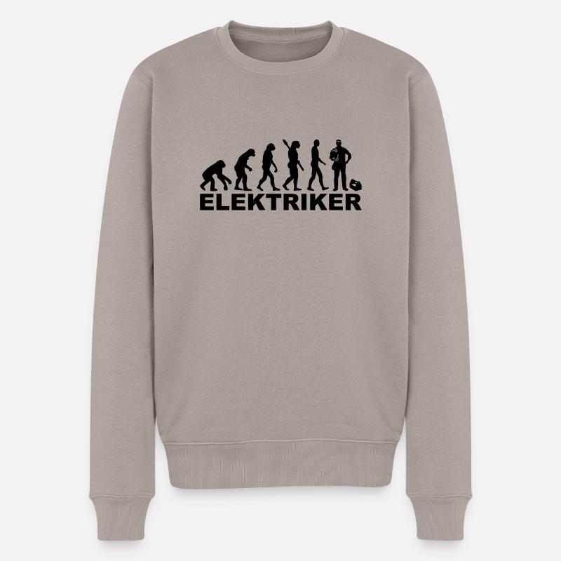 Elektriker - Männer Premium Bio Pullover - Taupe