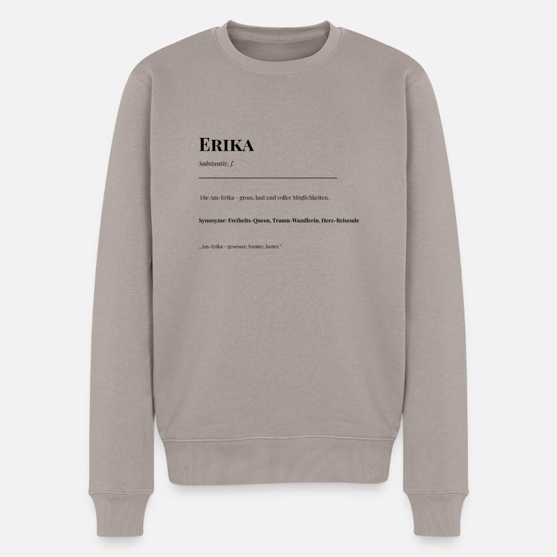 Erika - Männer Premium Bio Pullover - Taupe