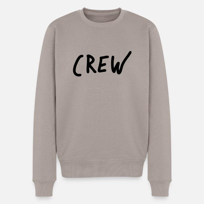 crew - Männer Premium Bio Pullover - Taupe