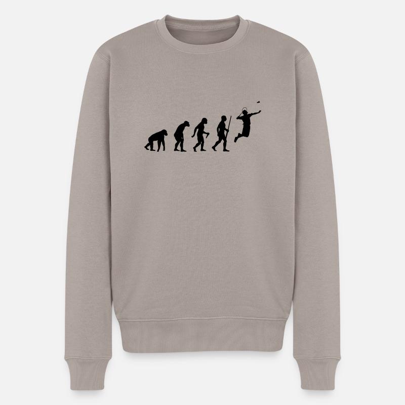 Badminton Evolution - Männer Premium Bio Pullover - Taupe