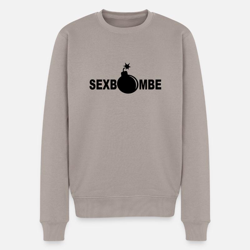 sexbombe - Männer Premium Bio Pullover - Taupe