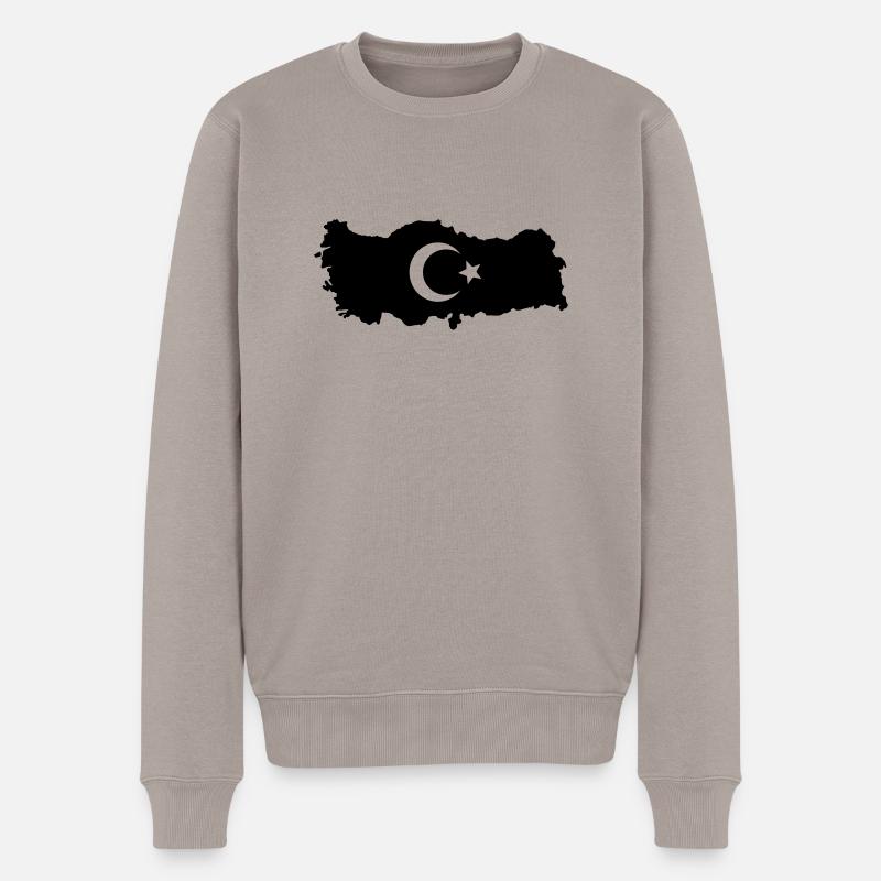 turkey_design_001 - Männer Premium Bio Pullover - Taupe