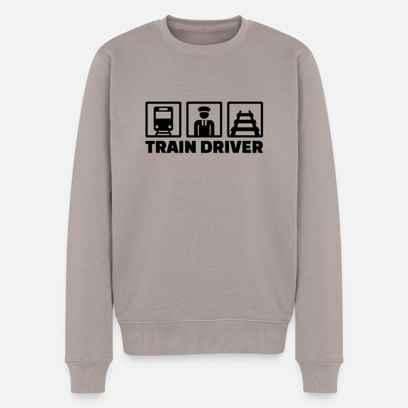 Lokführer - Männer Premium Bio Pullover - Taupe