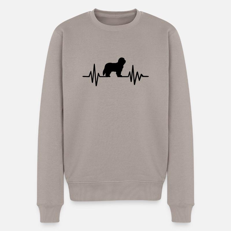 Bearded Collie - Männer Premium Bio Pullover - Taupe