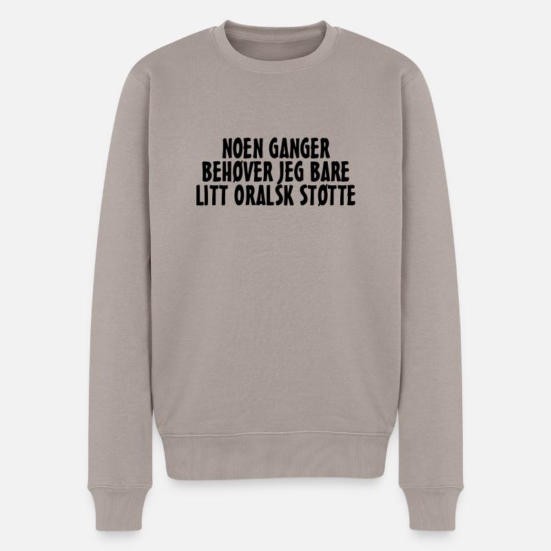 mündliche Unterstützung - Männer Premium Bio Pullover - Taupe