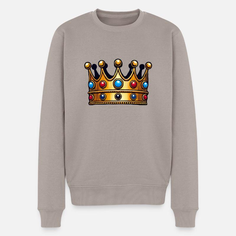 krone - Männer Premium Bio Pullover - Taupe