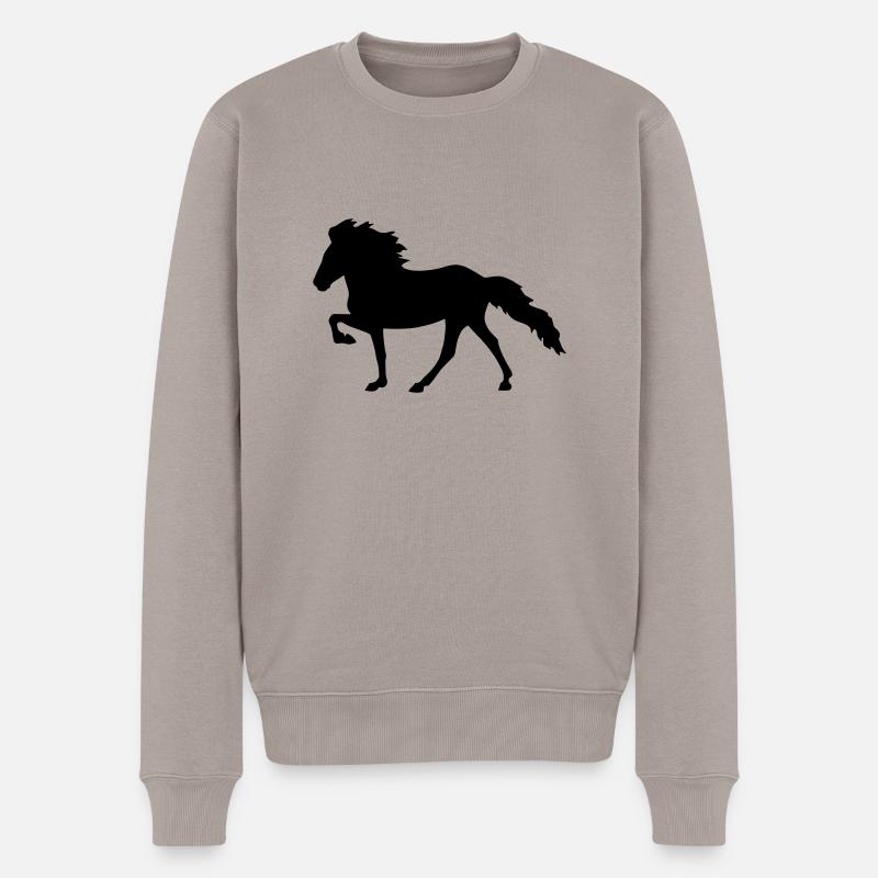 Isländer Tölt - Männer Premium Bio Pullover - Taupe