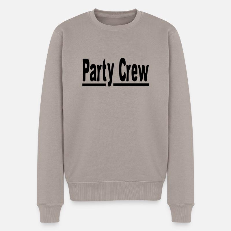 Party Crew - Männer Premium Bio Pullover - Taupe