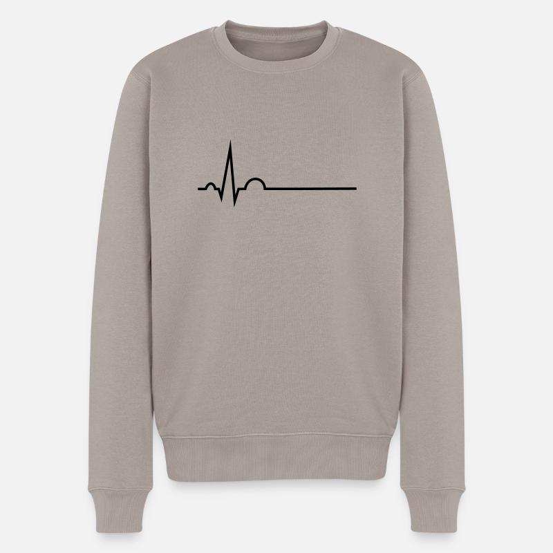 EKG - mittlerer Grundsrich - Männer Premium Bio Pullover - Taupe