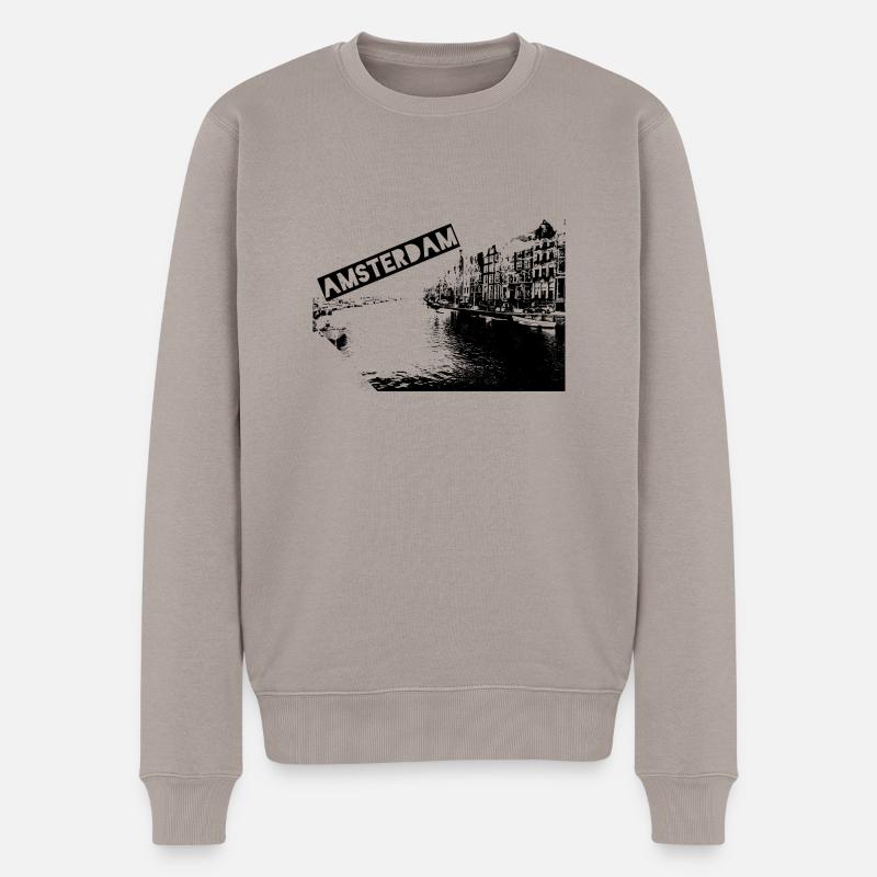 Amsterdam - Männer Premium Bio Pullover - Taupe