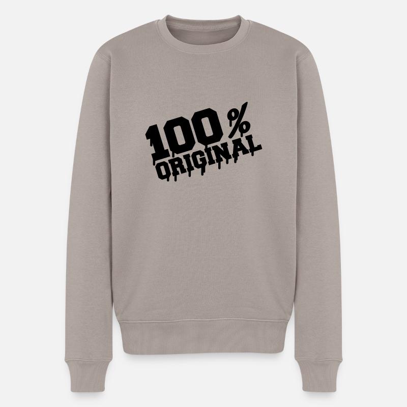 100_original - Männer Premium Bio Pullover - Taupe