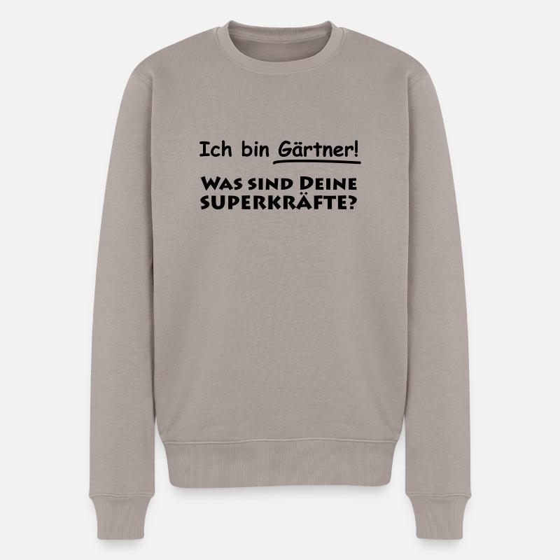 ich bin gärtner - Männer Premium Bio Pullover - Taupe
