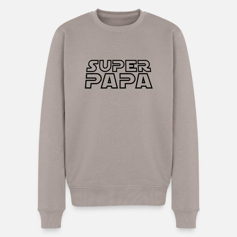 SUPER PAPA conception SWO - Pull Premium bio Homme - taupe