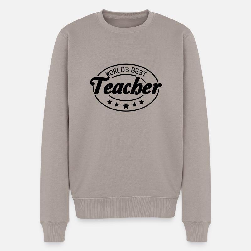 worlds_best_teacher__f1 - Männer Premium Bio Pullover - Taupe