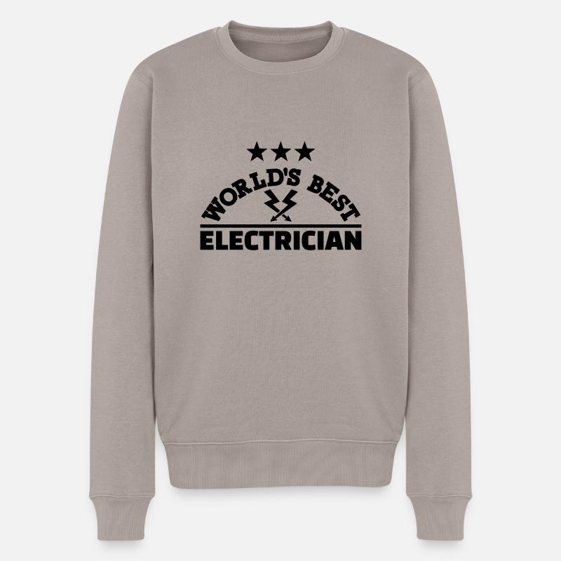 Elektriker - Männer Premium Bio Pullover - Taupe