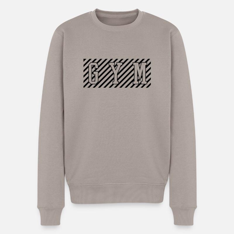 gym - Männer Premium Bio Pullover - Taupe