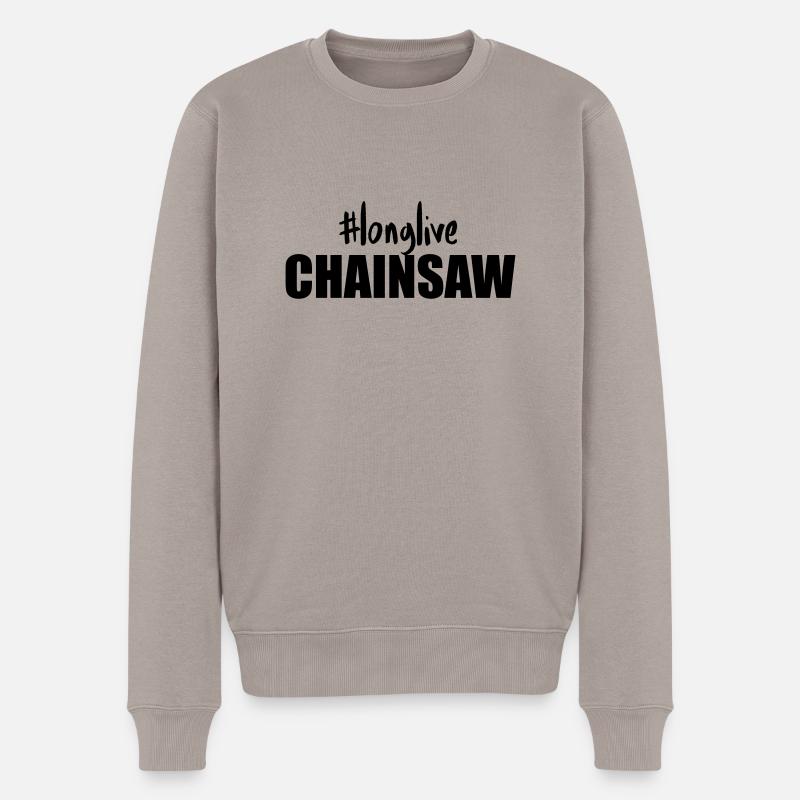 longlive CHAINSAW - Männer Premium Bio Pullover - Taupe