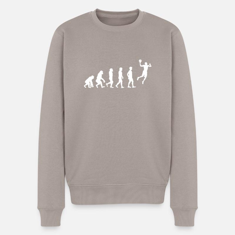 Basketball Evolution! - Männer Premium Bio Pullover - Taupe