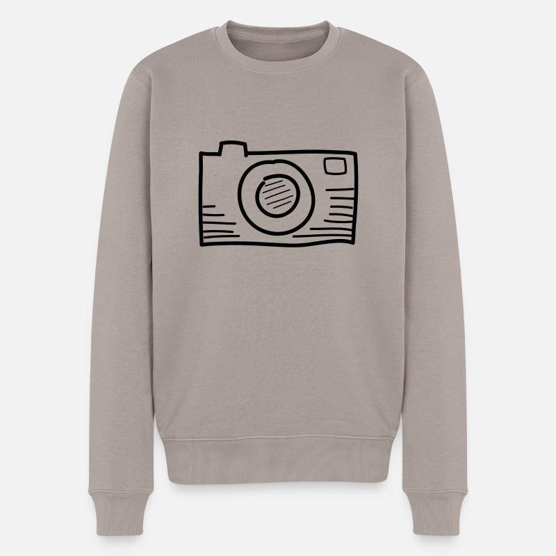 Kamera - Männer Premium Bio Pullover - Taupe