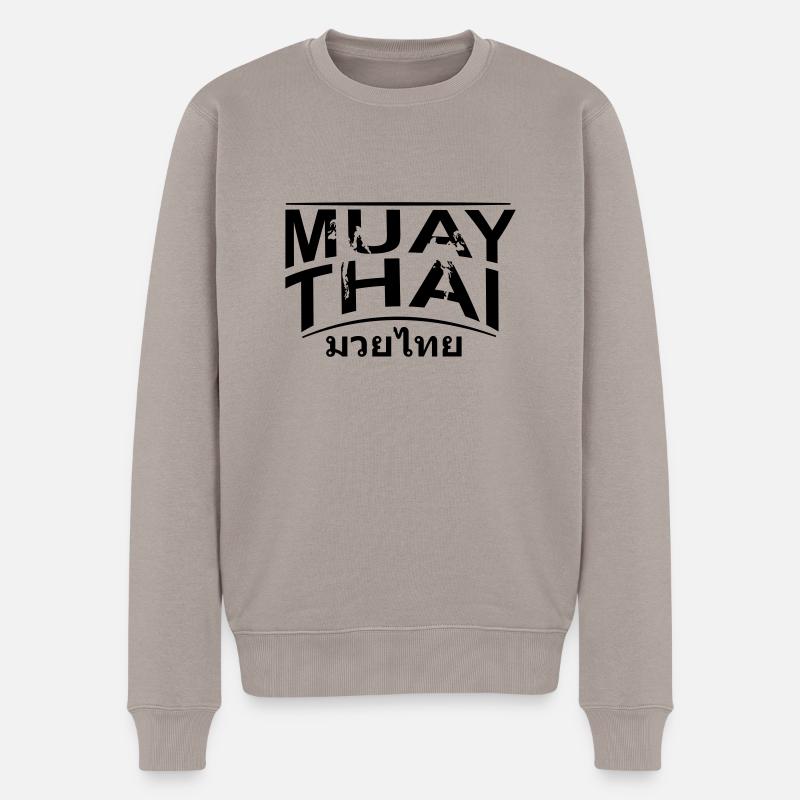 Muay Thai Fighter - Männer Premium Bio Pullover - Taupe