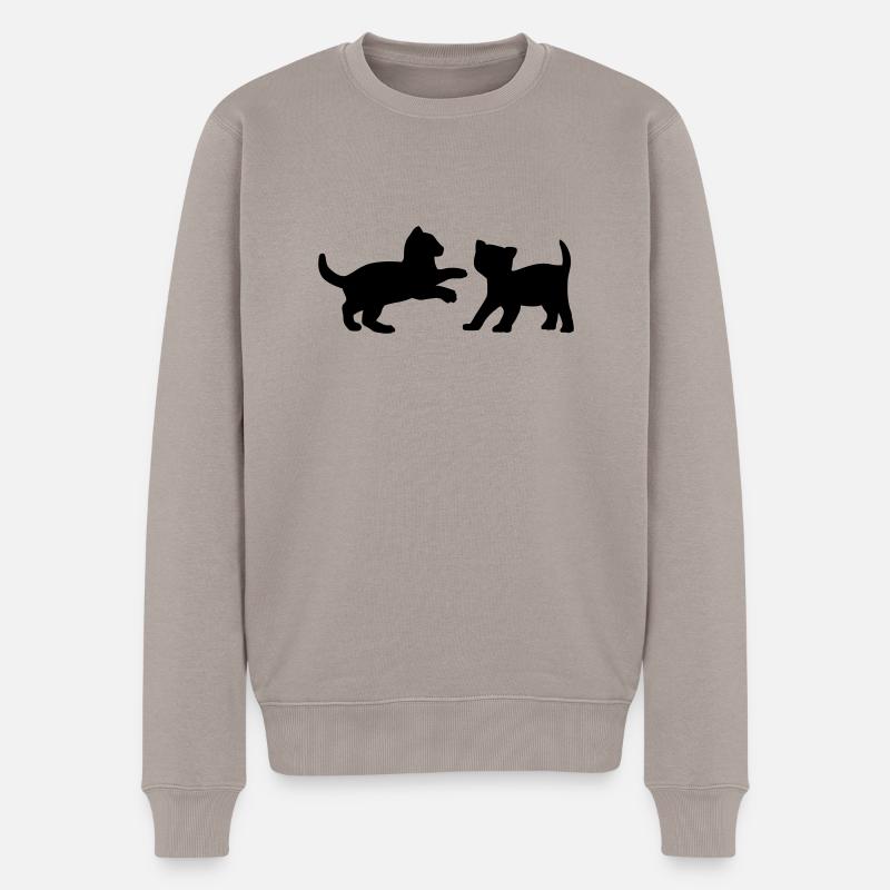 Zwei Kätzchen, die - Männer Premium Bio Pullover - Taupe