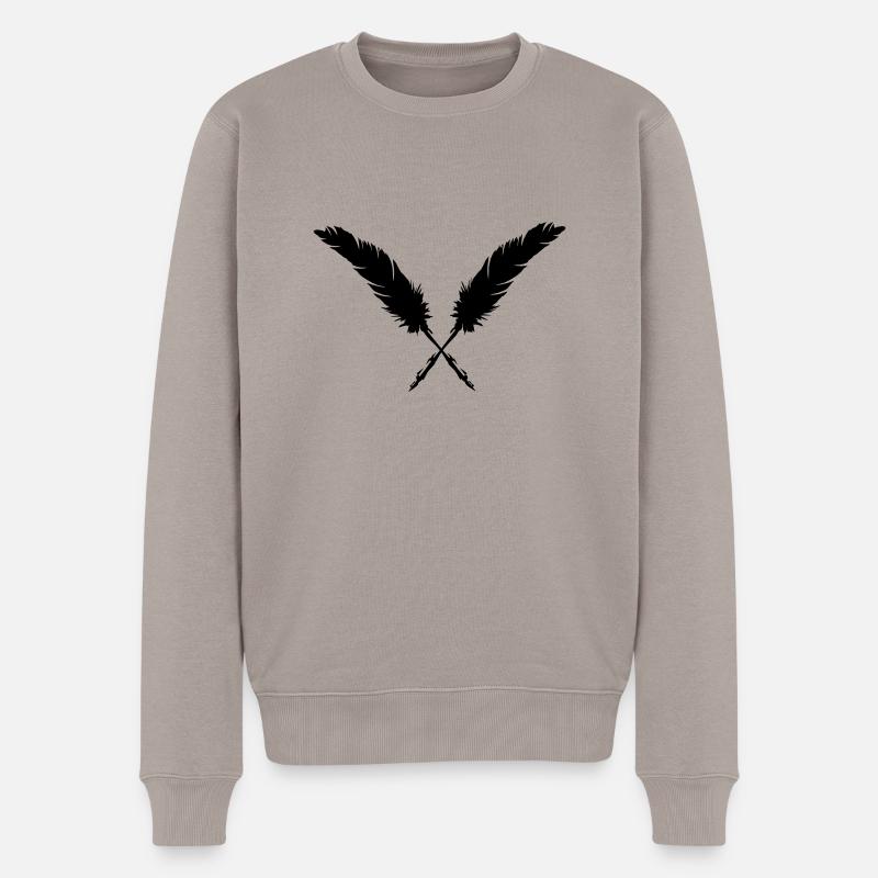 Füllfeder - Männer Premium Bio Pullover - Taupe