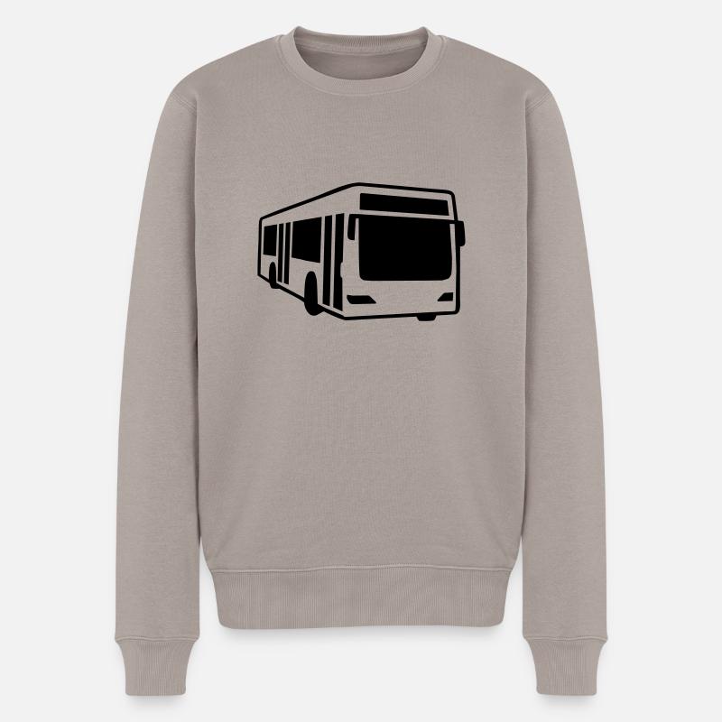 Bus - Männer Premium Bio Pullover - Taupe