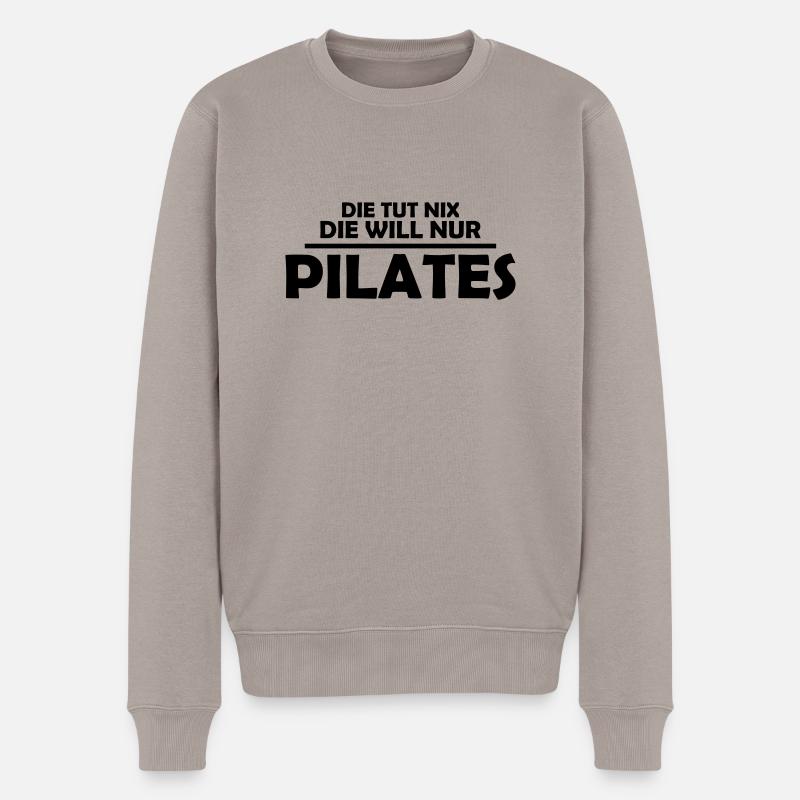 pilates - Männer Premium Bio Pullover - Taupe