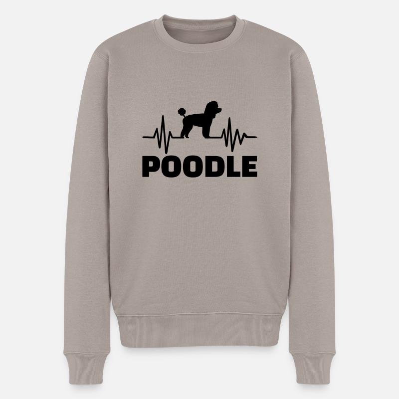 Pudel - Männer Premium Bio Pullover - Taupe