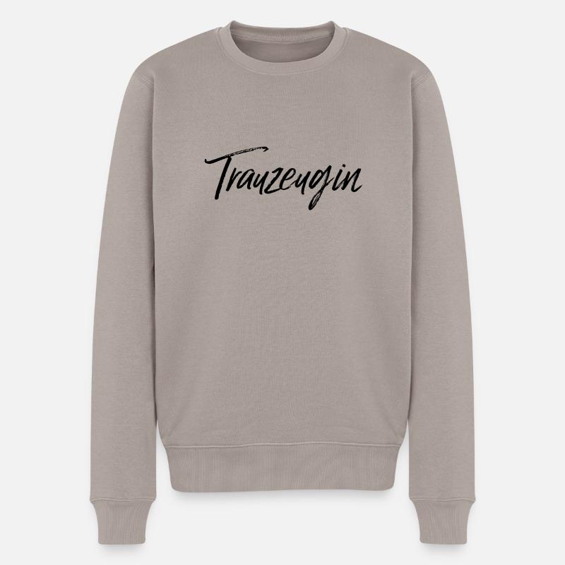 Trauzeugin schwarz - Männer Premium Bio Pullover - Taupe