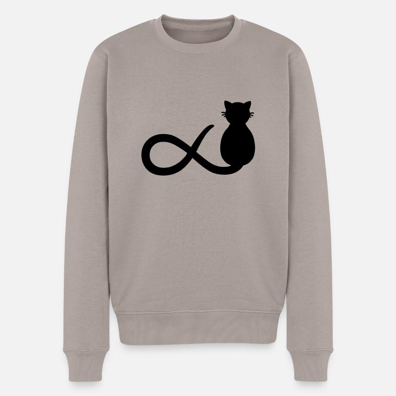 Unendlichkeit Katze - Männer Premium Bio Pullover - Taupe