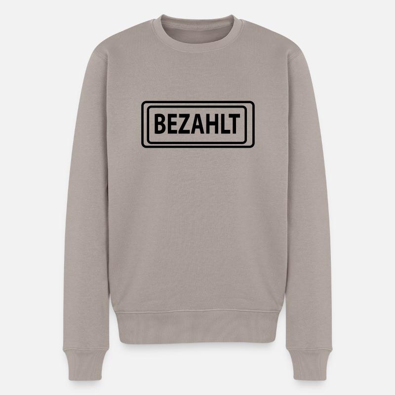 bezahlt - Männer Premium Bio Pullover - Taupe