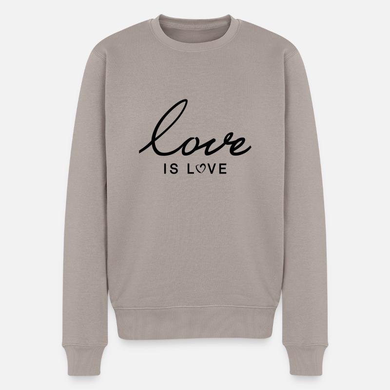 Love is Luv - Männer Premium Bio Pullover - Taupe