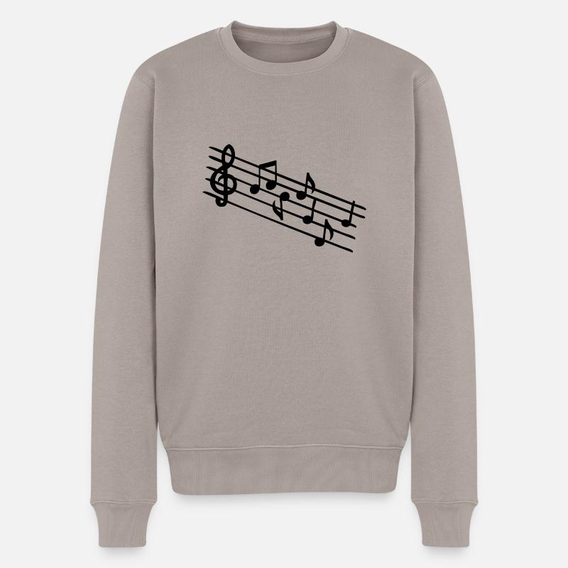 Musik Notensymbol - Männer Premium Bio Pullover - Taupe