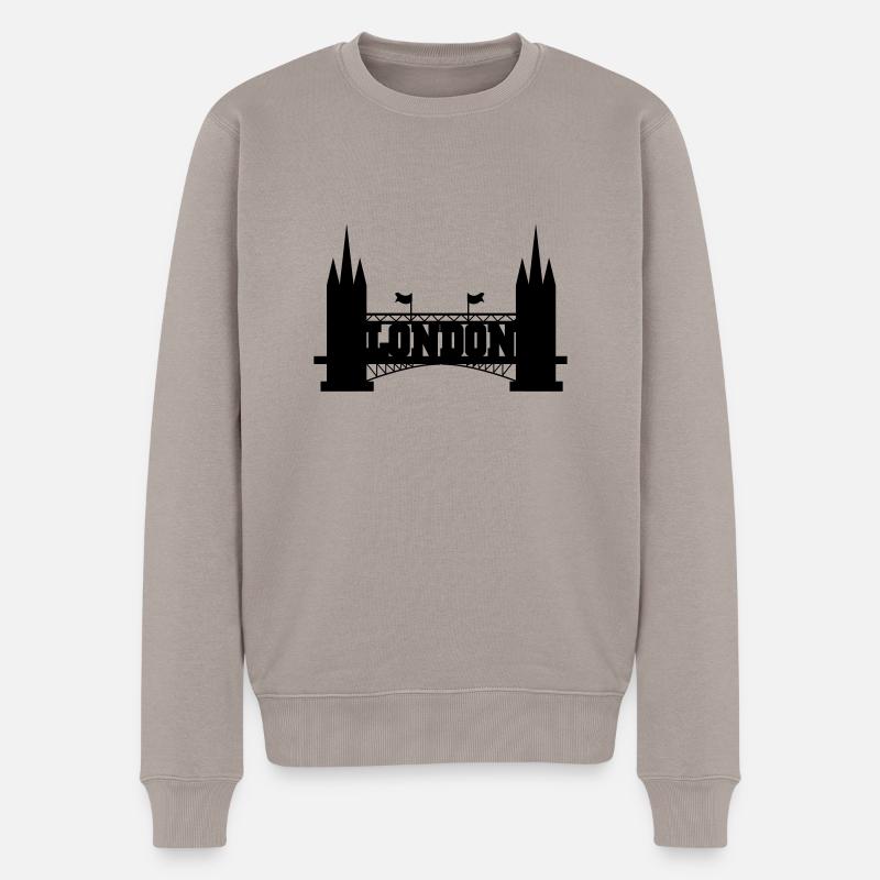 london - Männer Premium Bio Pullover - Taupe