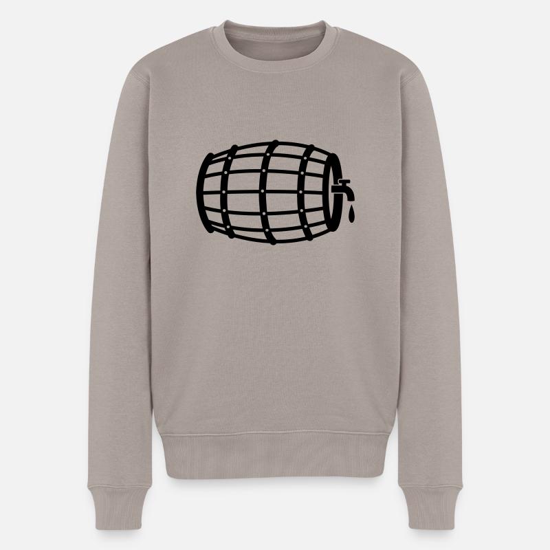 Beer barrel - Männer Premium Bio Pullover - Taupe