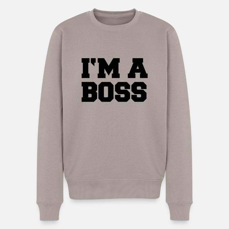im_a_boss - Männer Premium Bio Pullover - Taupe