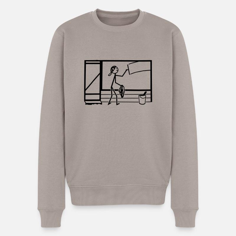 fensterputzer - Männer Premium Bio Pullover - Taupe