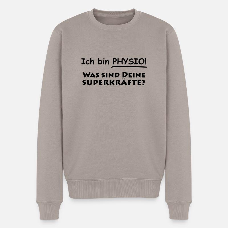Ich bin physio - Männer Premium Bio Pullover - Taupe