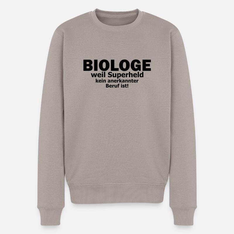 Biologe - Männer Premium Bio Pullover - Taupe