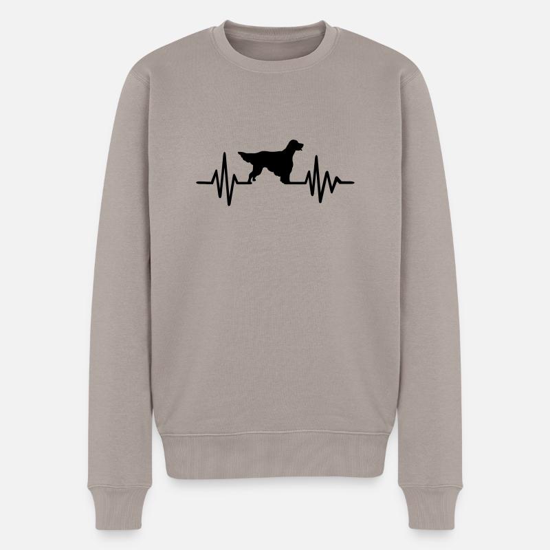 English Setter - Männer Premium Bio Pullover - Taupe
